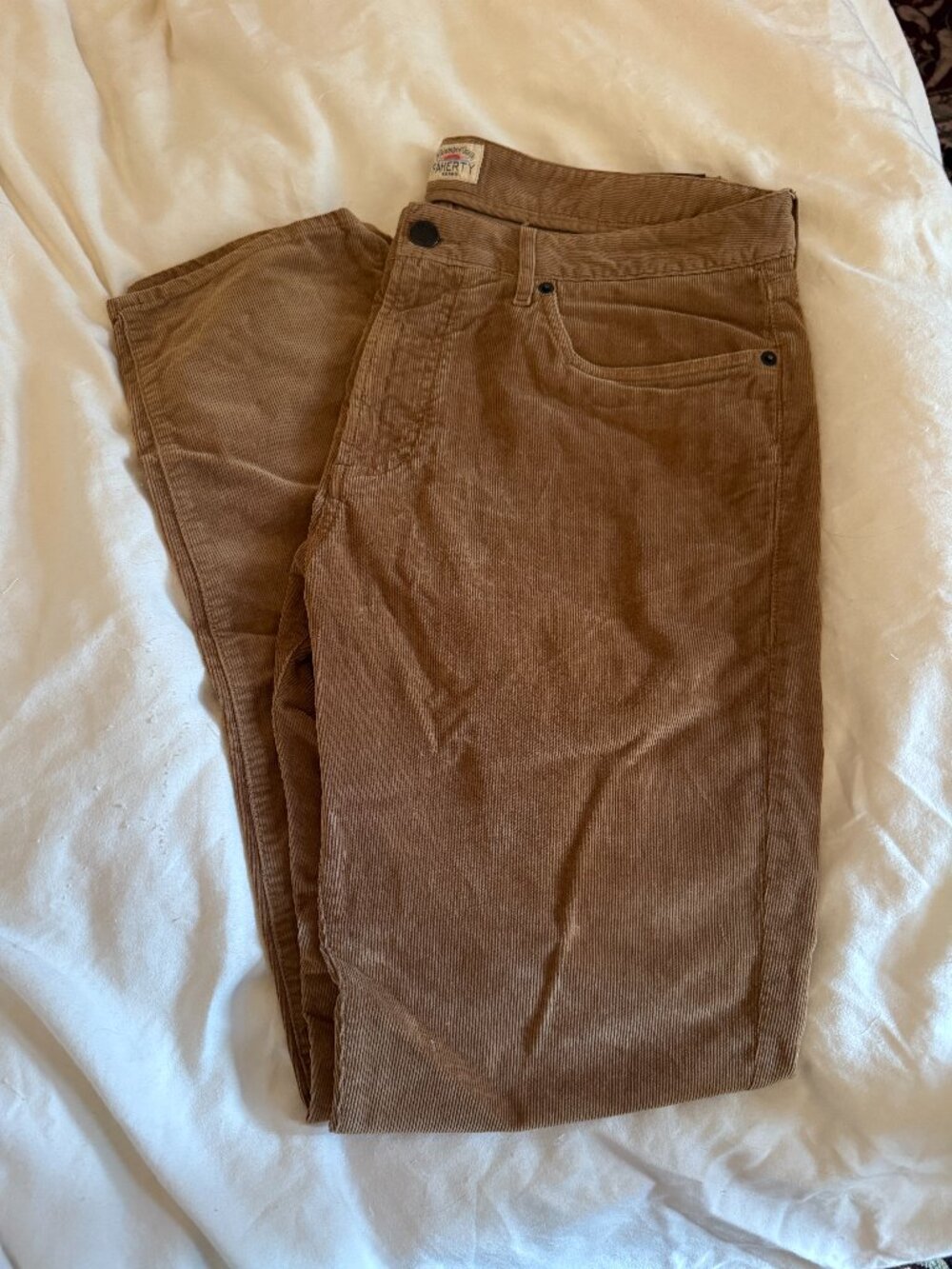 Faherty Stretch Terry Corduroy 5-Pocket Pant - Barley, 32x32
